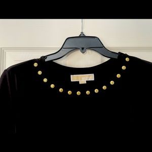 Michael Kors Short Black Dress with Gold Grommets Size Medium